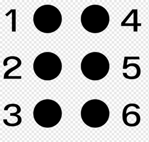 de zes braillepuntjes